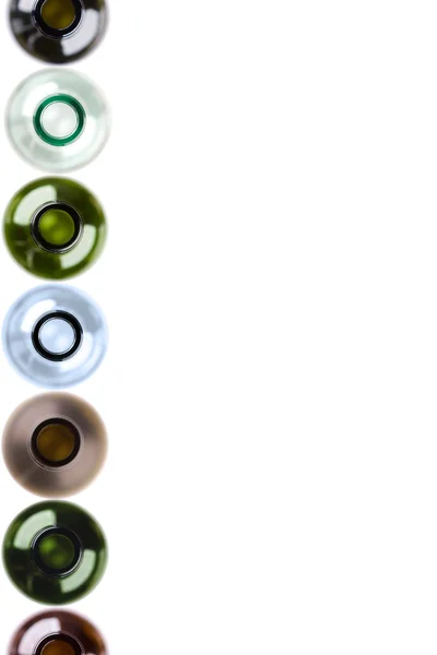 stock image Background made from empty wine bottles, brown, blue, green and