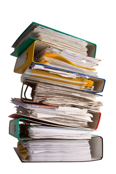 stock image The pile of file binder with papers