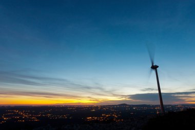 Dusk near a Eolic Park - Portugal clipart