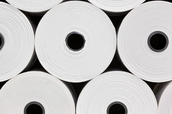 Beyaz kağıt rulolar — Stok fotoğraf