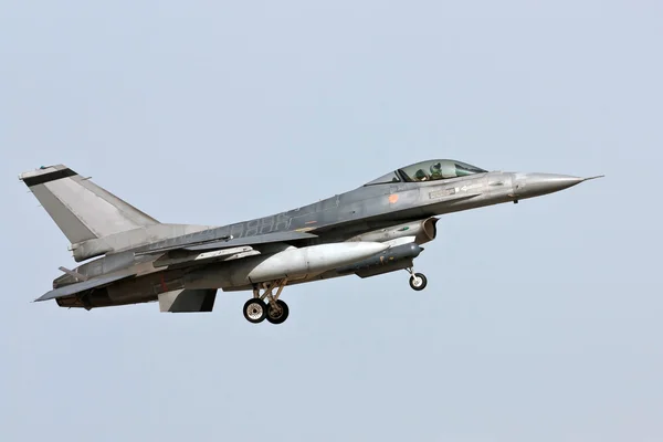 stock image MONTE REAL, PORTUGAL-APRIL 7: F16 Portuguese landing. Participating in Real