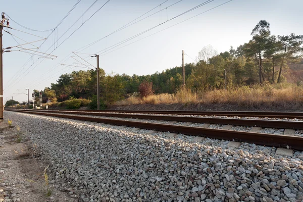 รถไฟฟ้าและรถไฟ — ภาพถ่ายสต็อก