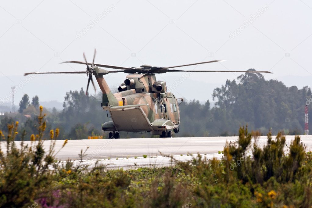 MONTE REAL, PORTUGAL-APRIL 7: Agusta-Westland EH-101 Merlin Portuguese prep