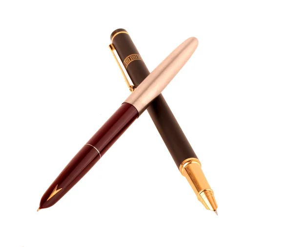两支钢笔是一根羽毛 — 图库照片