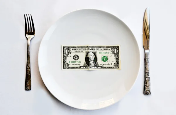 stock image Dollar on a plate