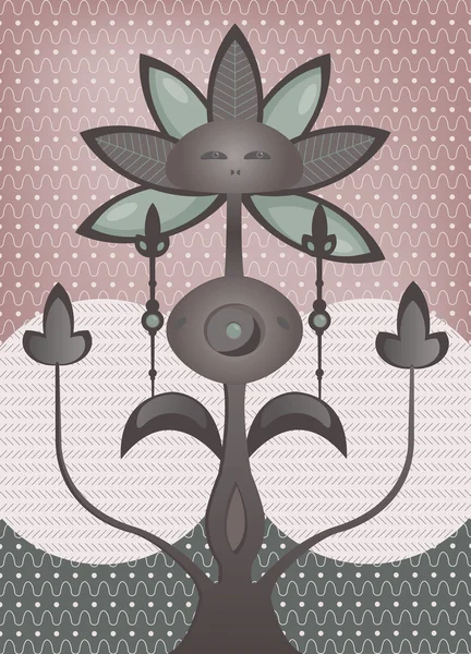 Psychédélique arbre fantastique fleur — Image vectorielle