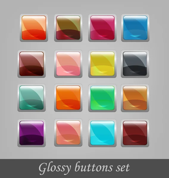 stock vector Glossy buttons set