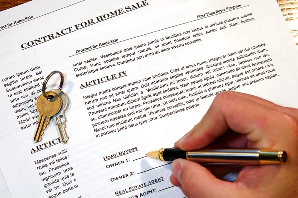 Contract van huis te koop — Stockfoto