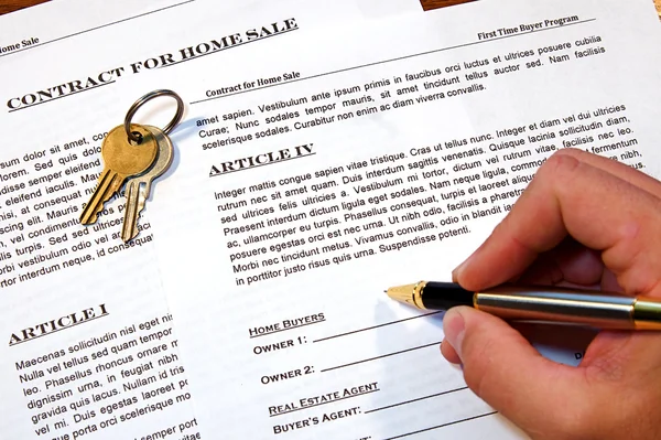 Kaufvertrag für Eigenheime — Stockfoto