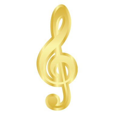 Vector gold treble clef clipart