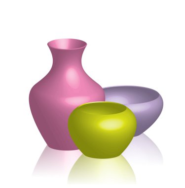 Colorful vases clipart