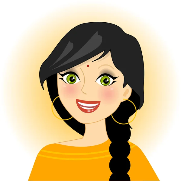 Chica india — Vector de stock