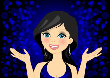 Girl in the party clipart