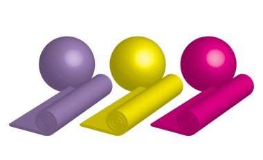 Vector illustration of yoga mats and balls clipart