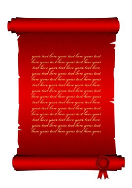 Red scroll clipart