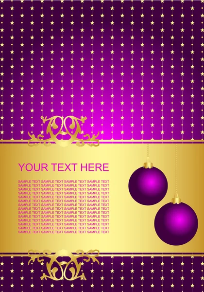 紫クリスマス フレーム — ストックベクタ