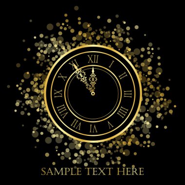 New Year Clock clipart