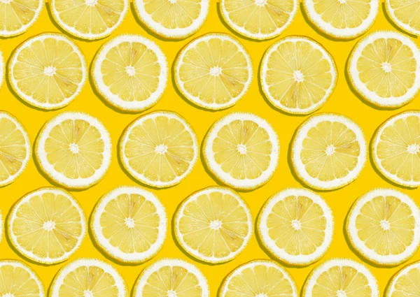 Fondo sin costuras de rodajas de limón frescas — Foto de Stock