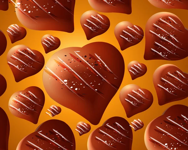 Seamless chocolate hearts background — Stock Photo, Image