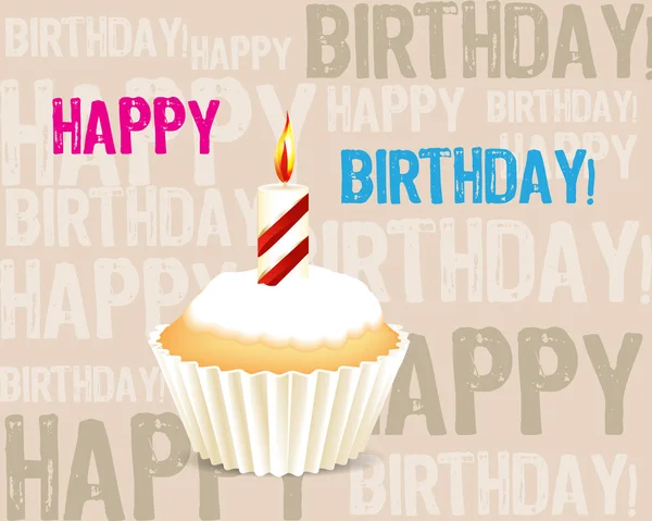 誕生日カップケーキ グリーティング カード — ストック写真