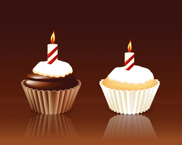 Cartão de aniversário cupcakes — Fotografia de Stock