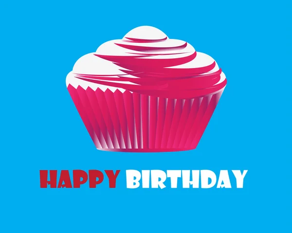 Birthday cupcake Greeting card — Stock Photo, Image
