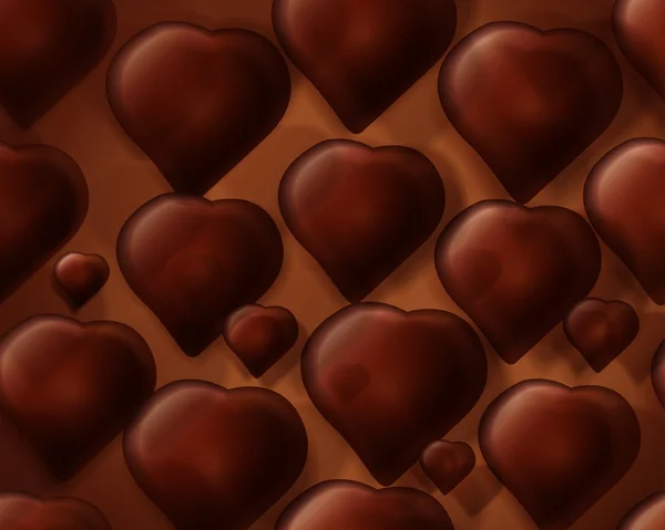 Naadloze Chocolade harten achtergrond — Stockfoto