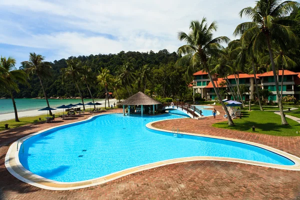 stock image Resort near the beach on a tropical island