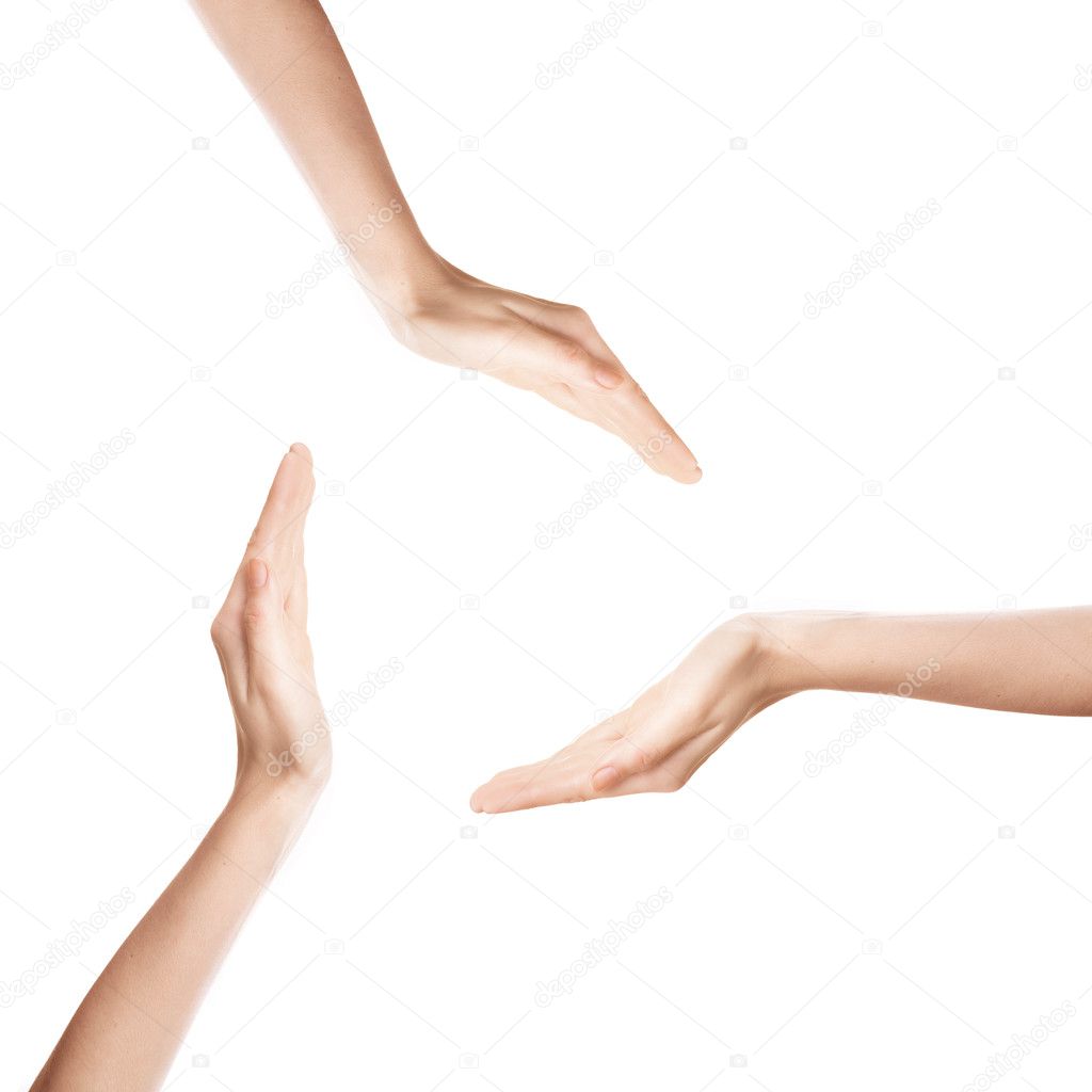 Female hands making a circle
