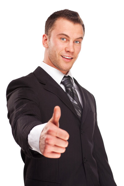 Studio shot of a business man on white background