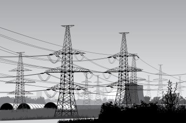 Power lines. clipart