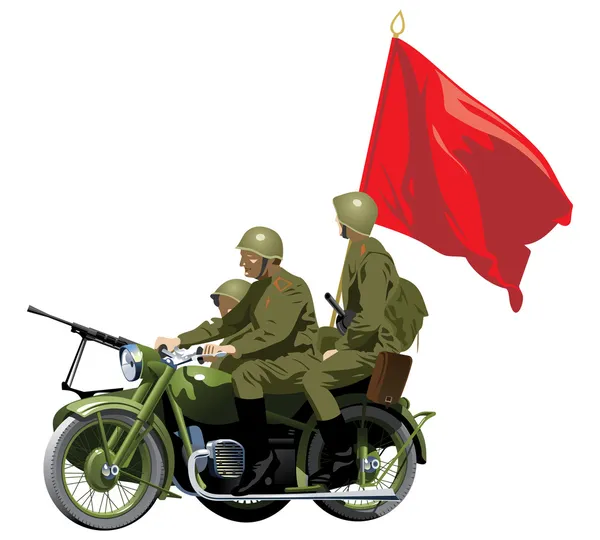 Askeri motosiklet — Stok Vektör