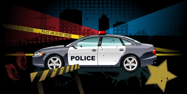 Polizeiauto - Vektor-Illustration — Stockvektor
