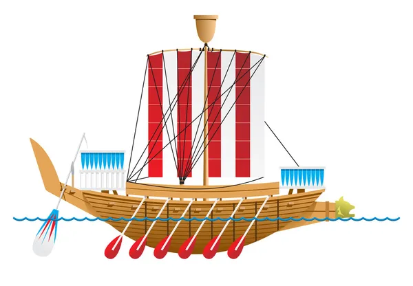 Ancient Egyptian warship. — Stock Vector
