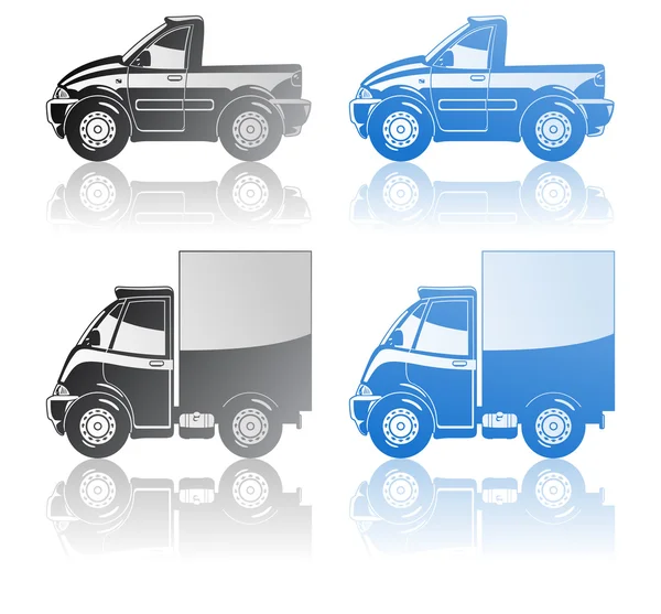 Pick-up e piccolo camion . — Vettoriale Stock