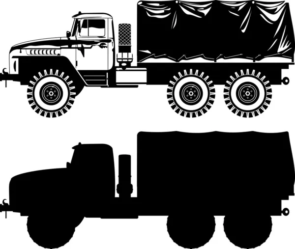 Camion militare — Vettoriale Stock