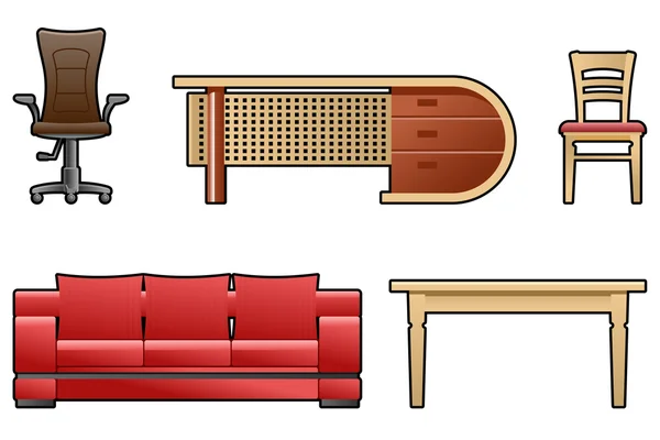 Set van meubels — Stockvector