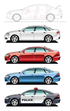 Illustration of sedan clipart