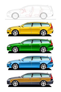 Station wagon, woodie clipart