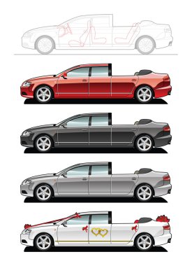 Landaulet, wedding cars clipart