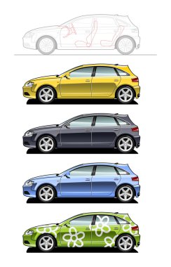 Hatchback(five door) clipart