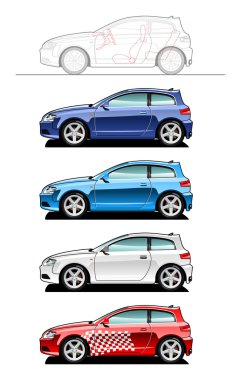 Hatchback(three door) clipart