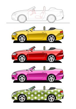 Convertible (two-door) clipart