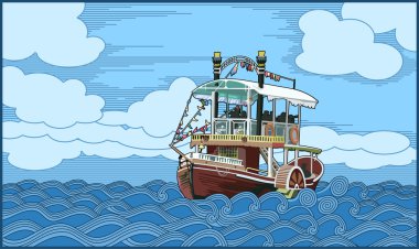 Ship (paddle-boat) clipart