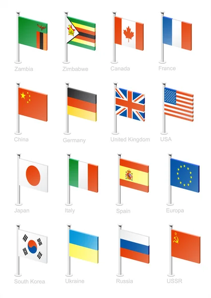 Ensemble d'icônes du drapeau (partie 13 ) — Image vectorielle