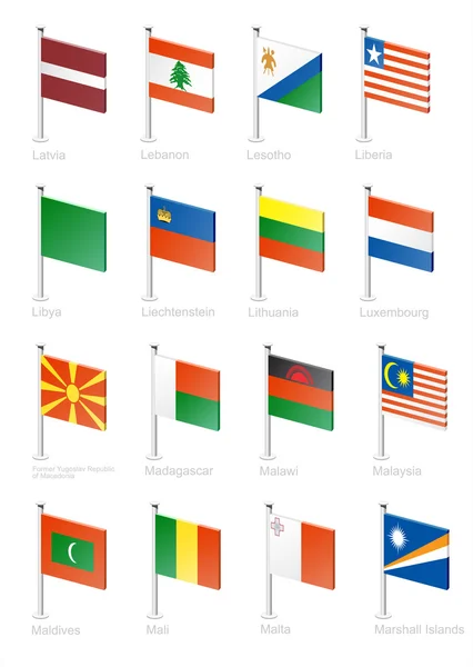 Conjunto de iconos de bandera (parte 7 ) — Archivo Imágenes Vectoriales