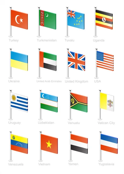 Conjunto de iconos de bandera (parte 12 ) — Archivo Imágenes Vectoriales