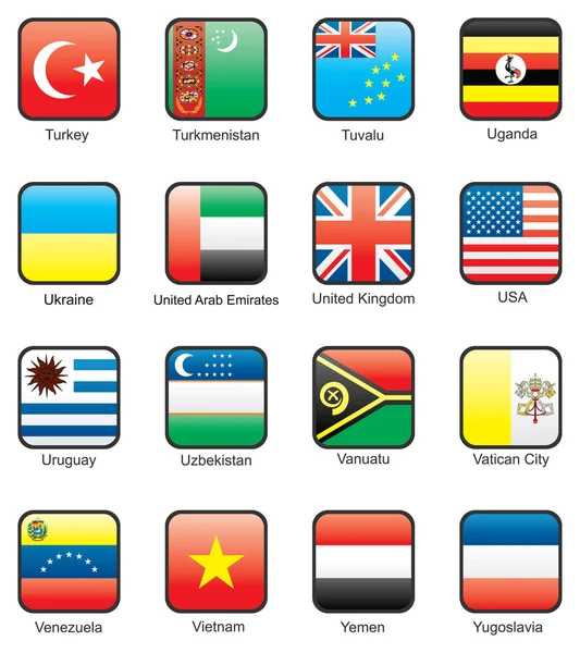 Ensemble d'icônes du drapeau (partie 12 ) — Image vectorielle
