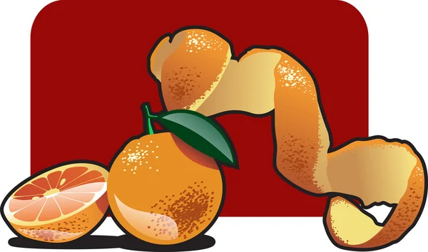 Illustration einer Orange. — Stockvektor