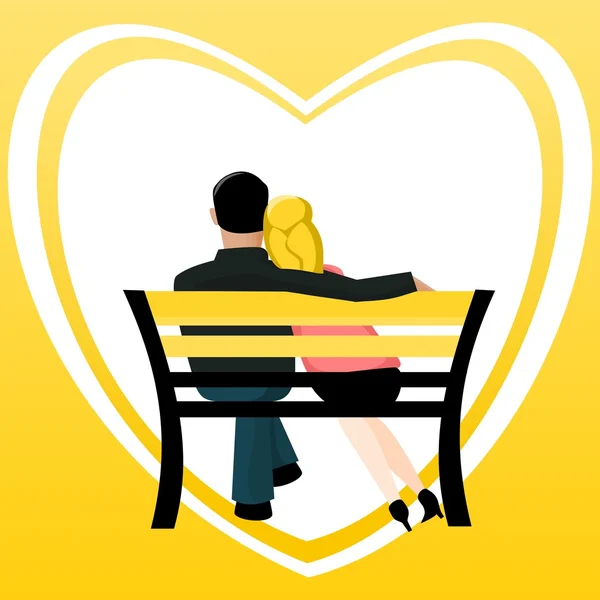 Couple on a bench — Stock Vector